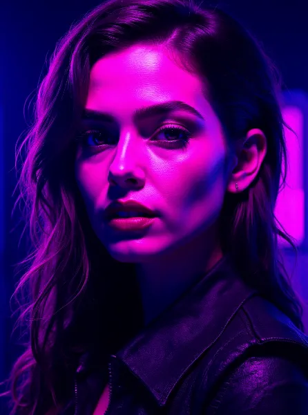 Resulting Kirkify AI neon avatar ready for download